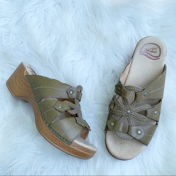 Dansko Shoes - Dansko Serena Slides Clog Leather Sandals Size 38